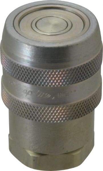 Parker - 1/2 Thread Steel Hydraulic Hose Valved Coupler - 10,000 psi, 20 GPM - Benchmark Tooling
