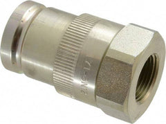 Parker - 3/4 Thread Steel Hydraulic Hose Valved Coupler - 7,500 psi, 40 GPM - Benchmark Tooling