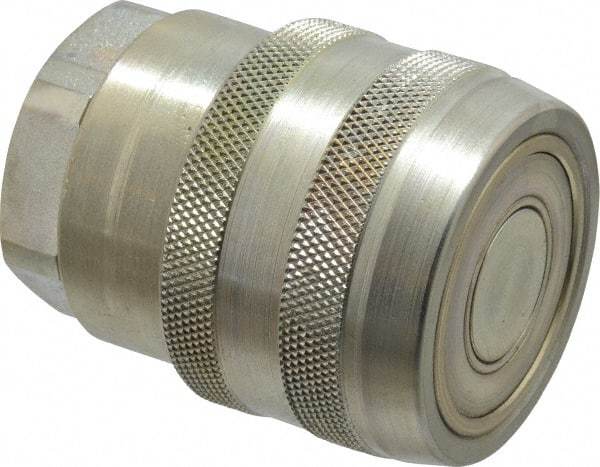 Parker - 1 Thread Steel Hydraulic Hose Valved Coupler - 7,500 psi, 90 GPM - Benchmark Tooling
