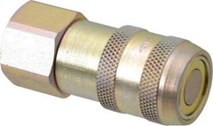 Parker - 1/2 Thread Steel Hydraulic Hose Valved Coupler - 3,000 psi, 20 GPM - Benchmark Tooling