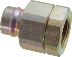 Parker - 1 Thread Steel Hydraulic Hose Valved Coupler - 2,000 psi, 80 GPM - Benchmark Tooling