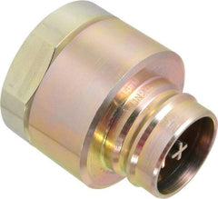 Parker - 1-1/2 Thread Steel Hydraulic Hose Valved Coupler - 1,500 psi, 175 GPM - Benchmark Tooling