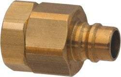 Parker - 1-1/4 Thread Brass Hydraulic Hose Valved Coupler - 350 psi, 120 GPM - Benchmark Tooling