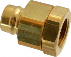 Parker - 1 Thread Brass Hydraulic Hose Valved Coupler - 1,750 psi, 80 GPM - Benchmark Tooling