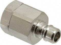 Parker - 1/4 Thread Stainless Steel Hydraulic Hose Valved Coupler - 5,000 psi, 8 GPM - Benchmark Tooling