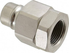 Parker - 3/4 Thread Stainless Steel Hydraulic Hose Valved Coupler - 2,000 psi, 52 GPM - Benchmark Tooling