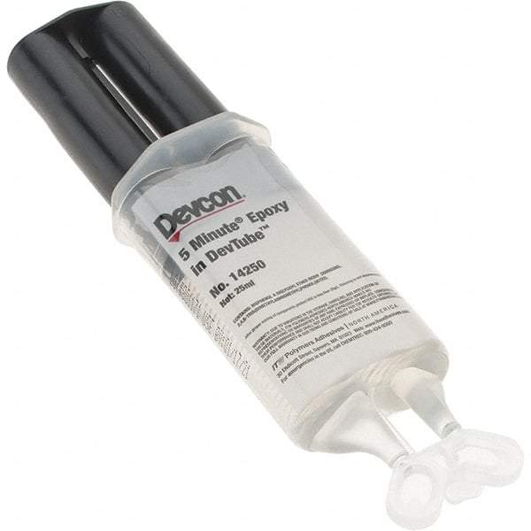 Devcon - 25 mL Tube Two Part Epoxy - 3 to 6 min Working Time, 1,900 psi Shear Strength - Benchmark Tooling