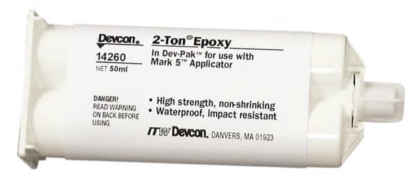 Devcon - 50 mL Cartridge Two Part Epoxy - 8 to 12 min Working Time, 2,250 psi Shear Strength - Benchmark Tooling