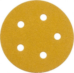 Made in USA - 5" Diam, 60 Grit, Aluminum Oxide Hook & Loop Disc - Medium Grade, Coated, E Weight Paper Backing, - Benchmark Tooling