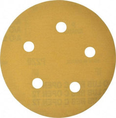 Made in USA - 5" Diam, 220 Grit, Aluminum Oxide Hook & Loop Disc - Very Fine Grade, Coated, C Weight Paper Backing, - Benchmark Tooling
