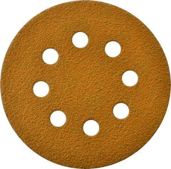 Made in USA - 5" Diam, 40 Grit, Aluminum Oxide Hook & Loop Disc - Coarse Grade, Coated, E Weight Paper Backing, - Benchmark Tooling