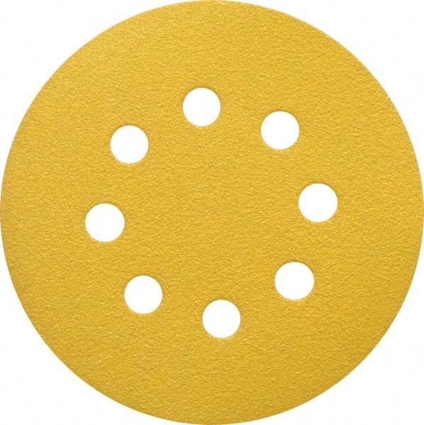 Made in USA - 5" Diam, 80 Grit, Aluminum Oxide Hook & Loop Disc - Medium Grade, Coated, C Weight Paper Backing, - Benchmark Tooling