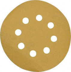 Made in USA - 5" Diam, 120 Grit, Aluminum Oxide Hook & Loop Disc - Fine Grade, Coated, C Weight Paper Backing, - Benchmark Tooling
