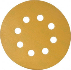 Made in USA - 5" Diam, 180 Grit, Aluminum Oxide Hook & Loop Disc - Very Fine Grade, Coated, C Weight Paper Backing, - Benchmark Tooling