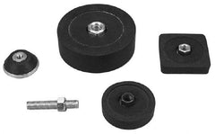 Tech Products - 500 Lb Capacity, 1/2-13 Thread, 3/4" OAL, Steel Stud, Tapped Pivotal Socket Mount Leveling Pad & Mount - 3" Base Diam, Neoprene Pad - Benchmark Tooling