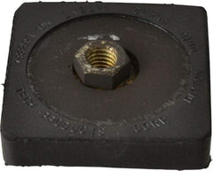 Tech Products - 350 Lb Capacity, 1/2-13 Thread, 5/8" OAL, Steel Stud, Tapped Pivotal Socket Mount Leveling Pad & Mount - 3" Base Diam, Neoprene Pad - Benchmark Tooling