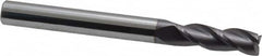 Accupro - 1/4", 3 Flute, Single End, Solid Carbide, 0.02" Corner Radius End Mill - 2-1/2" OAL, 35° Helix, Right Hand Flute, 3/4" LOC, Right Hand Cut - Benchmark Tooling