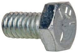 Made in USA - 1/4-20 UNC, 1/2" Length Under Head Hex Head Cap Screw - Fully Threaded, Grade 5 Steel, Zinc-Plated Finish, 7/16" Hex - Benchmark Tooling