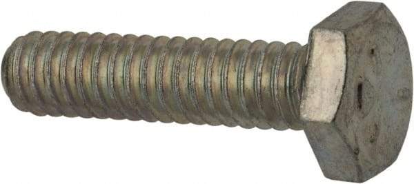 Made in USA - 1/4-20 UNC, 1" Length Under Head Hex Head Cap Screw - Fully Threaded, Grade 5 Steel, Zinc-Plated Finish, 7/16" Hex - Benchmark Tooling