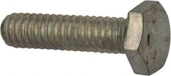 Made in USA - 1/4-20 UNC, 1" Length Under Head Hex Head Cap Screw - Fully Threaded, Grade 5 Steel, Zinc-Plated Finish, 7/16" Hex - Benchmark Tooling