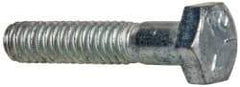 Made in USA - 1/4-20 UNC, 1-1/4" Length Under Head Hex Head Cap Screw - Partially Threaded, Grade 5 Steel, Zinc-Plated Finish, 7/16" Hex - Benchmark Tooling