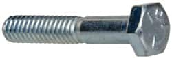Made in USA - 1/4-20 UNC, 1-1/2" Length Under Head Hex Head Cap Screw - Partially Threaded, Grade 5 Steel, Zinc-Plated Finish, 7/16" Hex - Benchmark Tooling