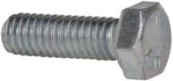 Made in USA - 5/16-18 UNC, 1" Length Under Head Hex Head Cap Screw - Fully Threaded, Grade 5 Steel, Zinc-Plated Finish, 1/2" Hex - Benchmark Tooling
