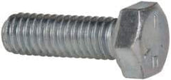 Made in USA - 5/16-18 UNC, 1" Length Under Head Hex Head Cap Screw - Fully Threaded, Grade 5 Steel, Zinc-Plated Finish, 1/2" Hex - Benchmark Tooling