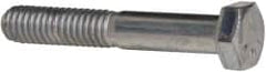 Made in USA - 5/16-18 UNC, 2" Length Under Head Hex Head Cap Screw - Partially Threaded, Grade 5 Steel, Zinc-Plated Finish, 1/2" Hex - Benchmark Tooling