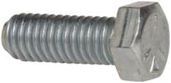 Made in USA - 3/8-16 UNC, 1" Length Under Head Hex Head Cap Screw - Fully Threaded, Grade 5 Steel, Zinc-Plated Finish, 9/16" Hex - Benchmark Tooling