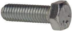 Made in USA - 3/8-16 UNC, 1-1/4" Length Under Head Hex Head Cap Screw - Fully Threaded, Grade 5 Steel, Zinc-Plated Finish, 9/16" Hex - Benchmark Tooling