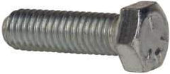 Made in USA - 3/8-16 UNC, 1-1/4" Length Under Head Hex Head Cap Screw - Fully Threaded, Grade 5 Steel, Zinc-Plated Finish, 9/16" Hex - Benchmark Tooling
