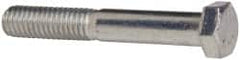 Made in USA - 3/8-16 UNC, 2-1/2" Length Under Head Hex Head Cap Screw - Partially Threaded, Grade 5 Steel, Zinc-Plated Finish, 9/16" Hex - Benchmark Tooling