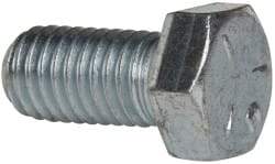 Made in USA - 1/2-13 UNC, 1" Length Under Head Hex Head Cap Screw - Fully Threaded, Grade 5 Steel, Zinc-Plated Finish, 3/4" Hex - Benchmark Tooling