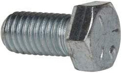 Made in USA - 1/2-13 UNC, 1" Length Under Head Hex Head Cap Screw - Fully Threaded, Grade 5 Steel, Zinc-Plated Finish, 3/4" Hex - Benchmark Tooling