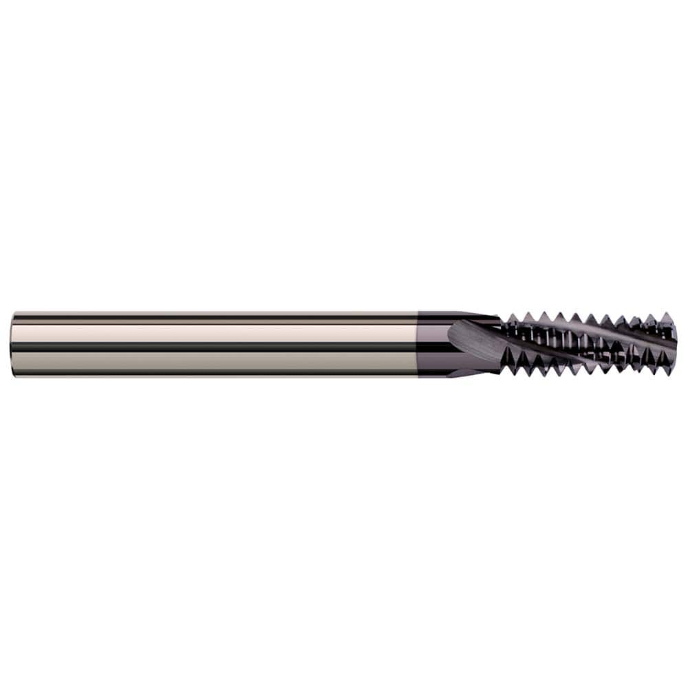 Harvey Tool - 3/8-16 Internal/External 16 TPI 5/16" Shank 4-Flute Solid Carbide Helical Flute Thread Mill - Exact Industrial Supply