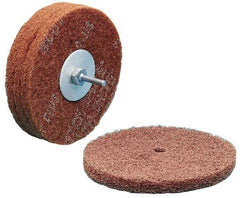 3M - 8" Medium Grade Deburring Disc - 1" Center Hole, Arbor Connection, Maroon, 3,000 Max RPM - Benchmark Tooling