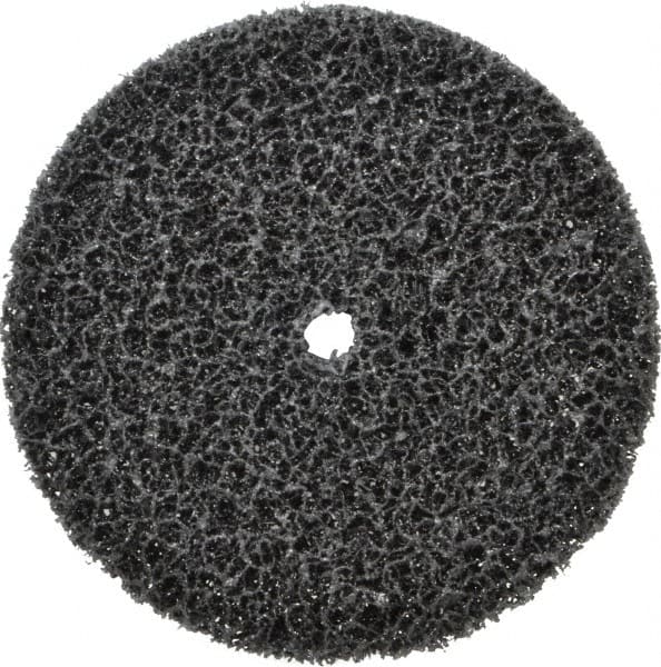 3M - 6" Very Coarse Grade Silicon Carbide Deburring Disc - 1/2" Center Hole, Arbor Connection, Black, 4,000 Max RPM - Benchmark Tooling