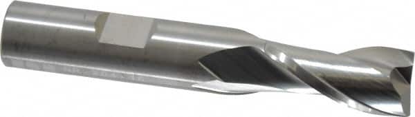 RobbJack - 1/2", 1" LOC, 1/2" Shank Diam, 3" OAL, 2 Flute, Solid Carbide Square End Mill - Single End, Uncoated, Spiral Flute, 30° Helix, Centercutting, Right Hand Cut, Right Hand Flute, Series NR-204 - Benchmark Tooling