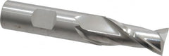 RobbJack - 5/8", 1-1/4" LOC, 5/8" Shank Diam, 3-1/2" OAL, 2 Flute, Solid Carbide Square End Mill - Single End, Uncoated, Spiral Flute, 30° Helix, Centercutting, Right Hand Cut, Right Hand Flute, Series NR-204 - Benchmark Tooling