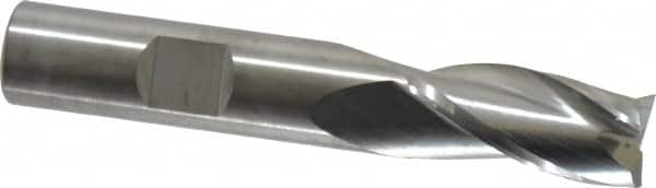 RobbJack - 1/2", 1" LOC, 1/2" Shank Diam, 3" OAL, 3 Flute, Solid Carbide Square End Mill - Single End, Uncoated, Spiral Flute, 30° Helix, Centercutting, Right Hand Cut, Right Hand Flute, Series NR-303 - Benchmark Tooling