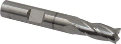 RobbJack - 11/32", 13/16" LOC, 3/8" Shank Diam, 2-1/2" OAL, 4 Flute, Solid Carbide Square End Mill - Single End, Uncoated, Spiral Flute, 30° Helix, Centercutting, Right Hand Cut, Right Hand Flute, Series NR-404 - Benchmark Tooling