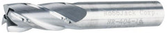 RobbJack - 7/16", 1" LOC, 7/16" Shank Diam, 2-3/4" OAL, 4 Flute, Solid Carbide Square End Mill - Single End, Uncoated, Spiral Flute, 30° Helix, Centercutting, Right Hand Cut, Right Hand Flute, Series NR-404 - Benchmark Tooling