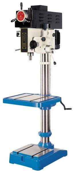 Vectrax - 20" Swing, Variable Speed Pulley Drill Press - Variable Speed, 2 hp, Three Phase - Benchmark Tooling