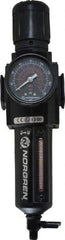 Norgren - 3/8" NPT Port Intermediate 1 Piece Filter/Regulator FRL Unit - Metal Bowl, 123 SCFM, 250 Max psi, 9.95" High x 2.68" Long, Manual Drain - Benchmark Tooling