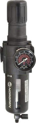 Norgren - 1/2" NPT Port Standard 1 Piece Filter/Regulator FRL Unit - Polycarbonate Bowl, 212 SCFM, 150 Max psi, 9.95" High x 3.15" Long, Manual Drain - Benchmark Tooling