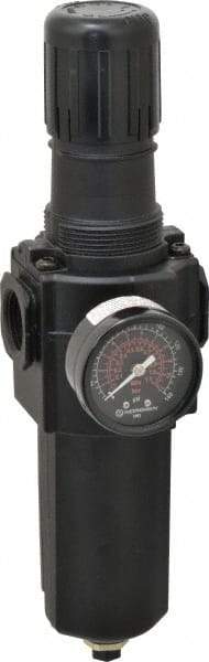 Norgren - 3/4" NPT Port Standard 1 Piece Filter/Regulator FRL Unit - Metal Bowl, 212 SCFM, 250 Max psi, 11.93" High x 3.15" Long, Automatic Drain - Benchmark Tooling