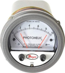 Dwyer - 25 Max psi, 2% Accuracy, NPT Thread Photohelic Pressure Switch - 1/8 Inch Thread, 10 Inch Water Column, 120°F Max - Benchmark Tooling