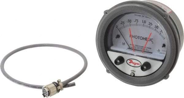 Dwyer - 25 Max psi, 2% Accuracy, NPT Thread Photohelic Pressure Switch - 1/8 Inch Thread, 2 Inch Water Column, 120°F Max - Benchmark Tooling