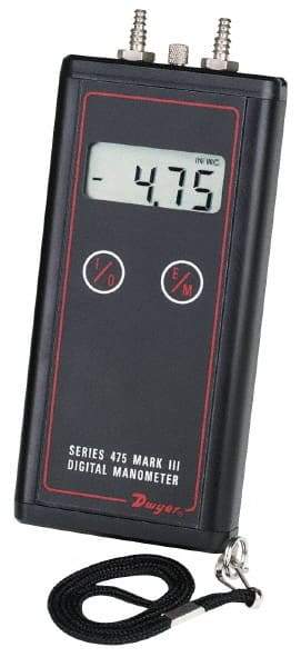 Dwyer - 11 Max psi, 0.5% Accuracy, Handheld Digital Manometer - 40 Inch Water Column, 122°F Max - Benchmark Tooling